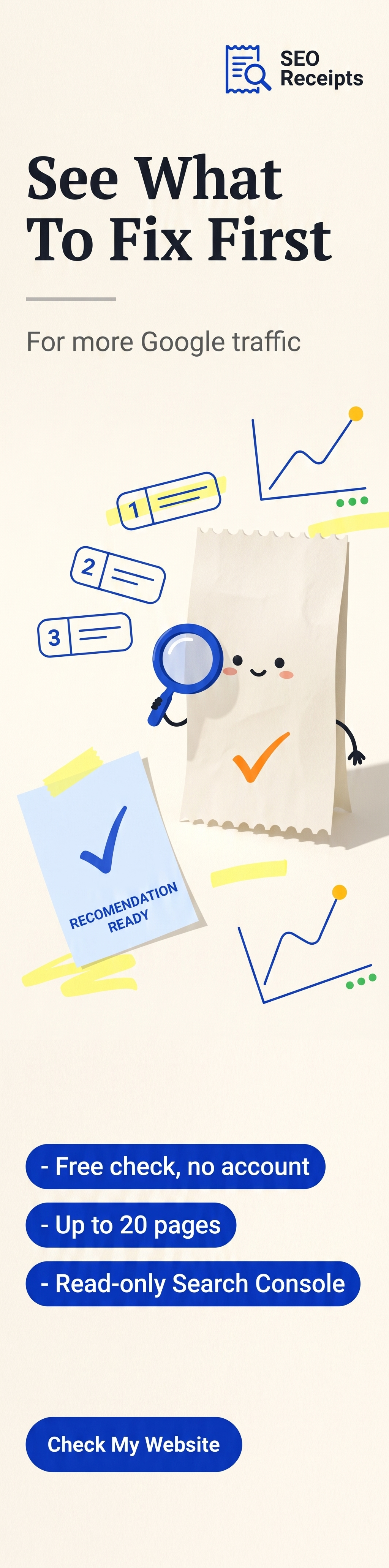 SEO Receipts ad